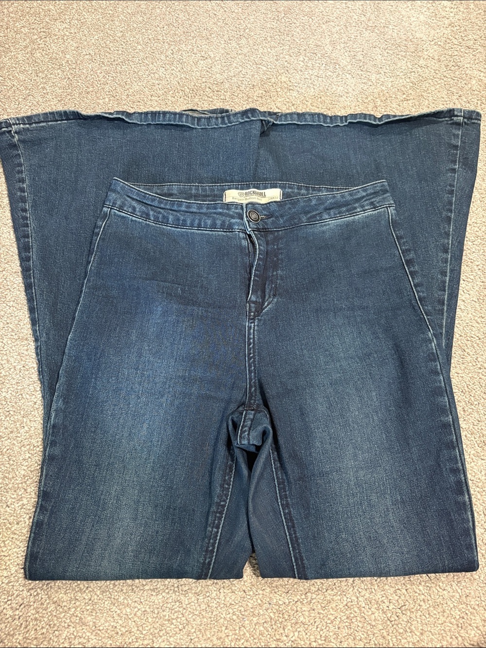 Rock And Roll Bargain Button Bell Jeans - Picture 4 of 9